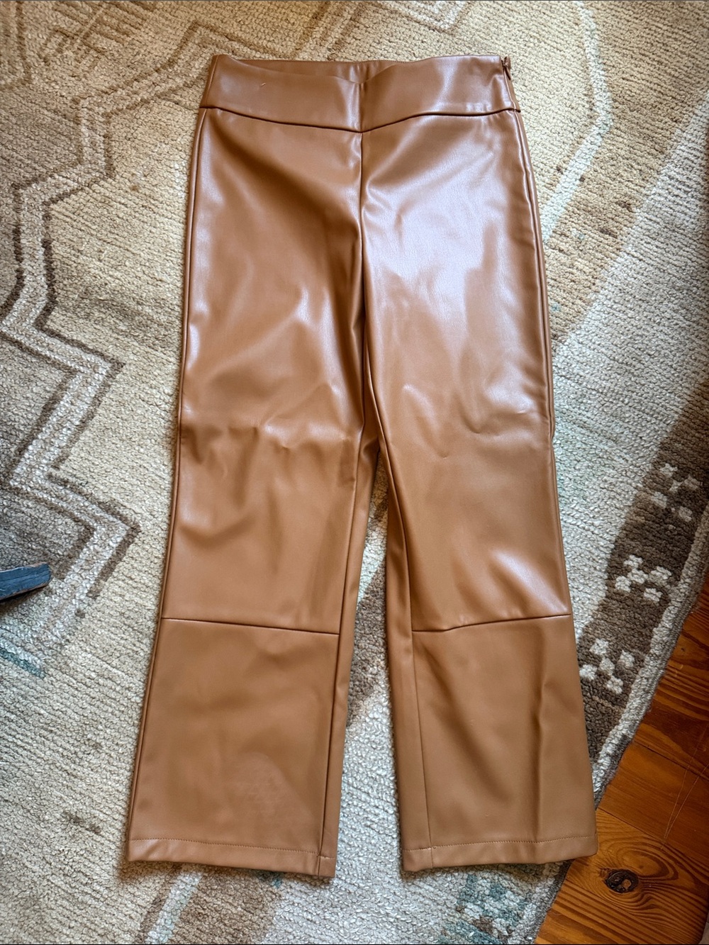 Steve Madden Tan Faux Leather Wide-Leg Pants